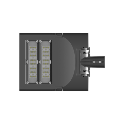 พื้นที่สาธารณะ ไฟถนน LED อะลูมิเนียม 2 โมดูลเลนส์ สีเทาดำ