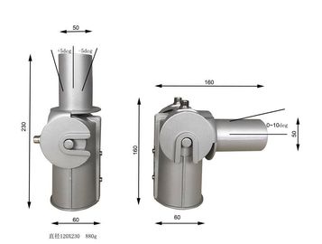 อะแดปเตอร์แบบปรับได้ 90 ° -180 °อะแดปเตอร์แขนยึดสไตล์คลาสสิกสำหรับไฟถนน