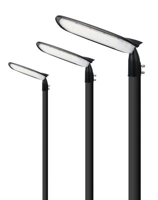 ประหยัดพลังงานประสิทธิภาพสูง IP65 อลูมิเนียม Street Light Housing With Black Glass