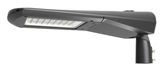 ปรับความเบา 120lm/W 3000k Ra80 IK08 ตัดเหล็กอลูมิเนียม LED Street Light IP66 สีดํา สําหรับถนนหลัก