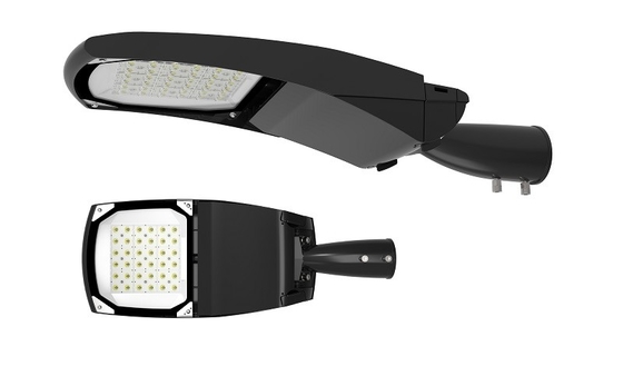 IP66 Die Casting อลูมิเนียมไฟถนน Led สีดำ 140lm / W 4000k Ra70